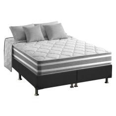 Imagem de Cama Box King: Colchão Molas Ensacadas Anjos MasterPocket Duo Sono + Base CRC Suede Gray(193x203)