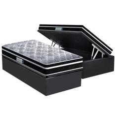 Imagem de Cama Box Baú Solteiro: Colchão Ortopédico Probel D33/EP ProDormir Advanced Tech1500 Plus + Base crc Suede Gray(88x188)