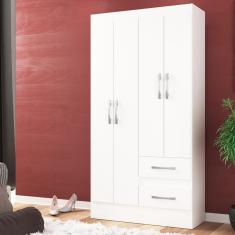 Imagem de Guarda-roupa Solteiro Conde 4 Portas 2 Gavetas Cor Branco