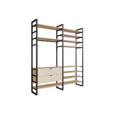 Imagem de guarda-roupa closet modulado industrial philly ii 2 gv cedro e off white 197 cm