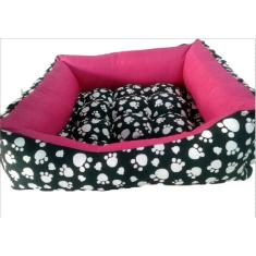 Imagem de Cama Pet 60cm X 60cm Cachorro Porte Médio Pata Pink