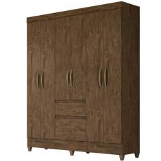 Imagem de Guarda Roupa New Cuba 162cm 6 Portas Castanho Wood Moval