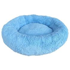 Imagem de Cama Caminha Pet Nuvem Redonda Pelucia Com Ziper Tamanho P 50x50 Cama Ninho Pet Para Cachorros e Gatos, Com Ziper Nas Bordas e Fundo, Macia e Confortável Antiderrapante e Ergonômica (AZUL)