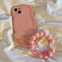 Imagem de Pulseira 3D Love Heart Strap Case Ondulada Para Samsung S23 S20 S21 FE S22 Plus Pro Ultra A54 A 42 50 51 52 53 70 71 72 73 S, Rosa, Para S21 Plus