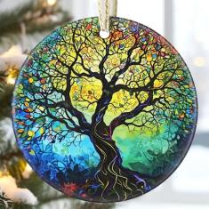 Imagem de Ornamentos de cerâmica de 9 cm para árvore de Natal, decoração de árvore de Natal, liquidação de enfeites de Natal, lembrança de relíquia de família, troca de presente, ideia de presente, presente de