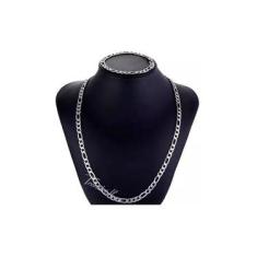 Imagem de Conjunto Corrente Pulseira Masculina 3x1 Aço Inox Ref 325