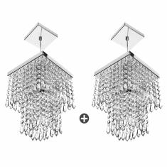 Imagem de Kit 2 Lustres Pendente De Cristal Acrilico Marrycrilic