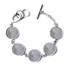 Imagem de DIYthinker Pulseira abstrata cinza linho com pingente de corrente de tecido