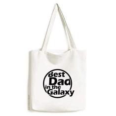 Imagem de Bolsa de lona com citação Best Dad In The Galaxy, bolsa de compras casual