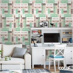 Imagem de Papel De Parede Adesivo Lavável Talheres Marrom 18M