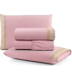 Imagem de Jogo de Lençol Cama King 4 peças 100% Algodão Percal 200 Fios Gippir