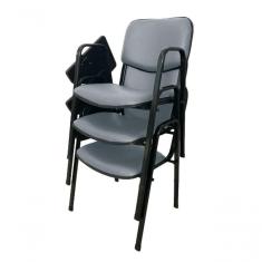 Imagem de 03 Cadeiras Universitárias Linha Hotel Auditório Cinza