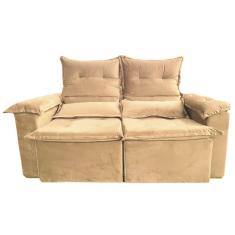 Imagem de Sofá Pequim 2 Lugares Retrátil e Reclinável 180cm Tecido Suede União Cor Bege