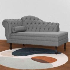 Imagem de Recamier Divã Namoradeira Larissa Lado Direito belo tok - Linho Cinza