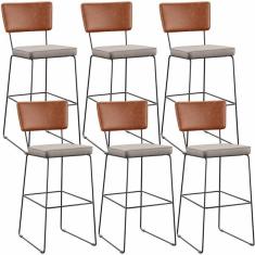 Imagem de Kit 06 Banquetas Altas Cozinha Sala Jantar Fixa Allana L02 Co