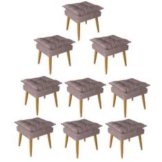 Imagem de Kit 09 Puff Puf Banqueta Opala Para Quarto Sala Recepção Suede Marrom 