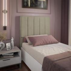 Imagem de Cabeceira para Cama Box Solteiro Dobuê Veneza com Revestimento em Veludo