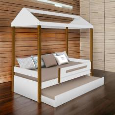 Imagem de Cama Casa Lara Branca com Auxiliar