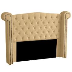 Imagem de Cabeceira Casal King Size Estofada Para Cama Box Ayla Veludo Bege