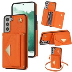 Imagem de Capa de telefone para Samsung Galaxy S23 Plus S23+ 5G Capa carteira com bloqueio RFID com suporte para cartão de crédito com alça transversal suporte de couro S23plus 23S + S 23 23+ SM-S916U 16.8 cm