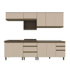 Imagem de Cozinha Modulada 7 Peças 10 Portas 5 Gavetas Sem Tampo Connect Henn, D