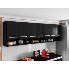 Imagem de Armario Aereo Cozinha 7 Portas Preto Luxemburgo Bela Casa - Casa Moder