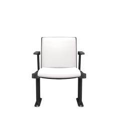 Imagem de Cadeira Audiplax Auditório Vinil Branco Metal Preto