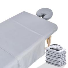 Imagem de Conjunto de lençóis de microfibra premium com 12 peças, 4 peças, inclui capa de mesa de massagem, lençol com elástico de massagem, capa de descanso facial para salão de beleza, spa, cabeleireiro