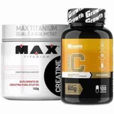 Imagem de Creatina 150g Max Titanium + Vitamina C 120 Caps Growth