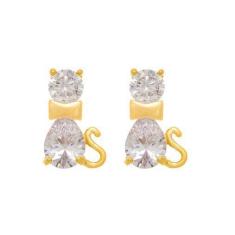 Imagem de Brinco Rommanel Banhado A Ouro 18k Gatinho De Zircônias 523903