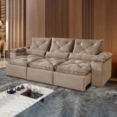 Imagem de Sofá Retrátil E Reclinável 5 Lugares 270cm Londres Plus - Kasacomigo E