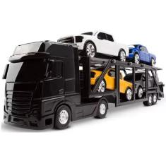 Imagem de Caminhão Cegonheira Petroleum com 4 Pick-Ups Preto Roma