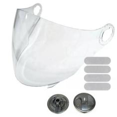 Imagem de Viseira New Liberty 3 Cristal Mais Reparo Adesivo Prata - Polivisor