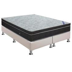 Imagem de Cama Box King: Colchão Molas Ortobom Nanolastic Light Selado + Base Crc Courano Branco(186X198)