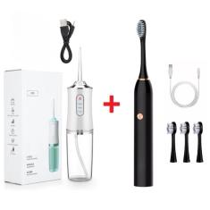 Imagem de Kit Irrigador Oral Sem Fio + Escova Dental Elétrica Recarregável Higiene Bucal Completa