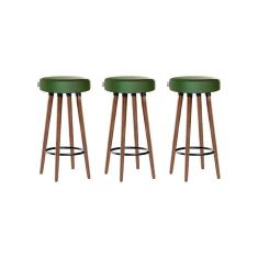 Imagem de Kit 3 Banquetas Moderna Alta Roma Slim Verde 70cm
