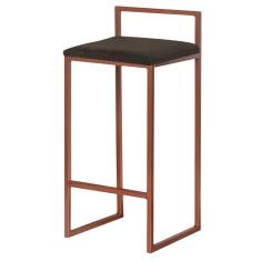 Imagem de Banqueta Selena Base Bronze Suede Marrom Gran Belo