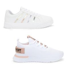 Imagem de Kit 2 Pares Tênis Feminino Esportivo Caminhada E Casual Bf Shoes