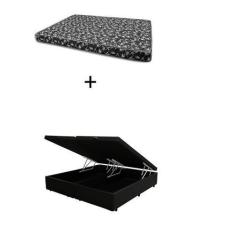 Imagem de Cama Box Baú Casal 138 Bipartido - Bello Box Tecido Sintético Preto Co