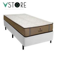 Imagem de Cama Box Solteiro + Colchão Madrid D33 Molas Ensacadas 78X188x66cm Vár