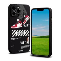 Imagem de CHBSHENG Capa de telefone de design legal para iPhone 16 Pro Max para meninos homens rua estética à prova de choque basquete tênis esportes designer capas compatíveis com iPhone 16 Promax preto