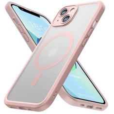 Imagem de ImpactStrong Capa protetora magnética projetada para iPhone 13 [proteção da câmera] [teste de queda de grau militar] [compatível com MagSafe] Capa de telefone fosca translúcida fina (6,1 polegadas) -