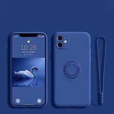Imagem de Suporte magnético de anel de dedo de silicone líquido para iPhone 14 13 12 11 Pro Mini XR X XS Max 7 8 Plus Se 2020 Capa de telefone, azul, para iphone 13 Pro