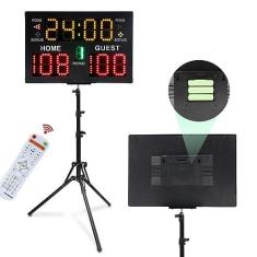 Imagem de Ousmile Placar de basquete com cronômetro, placar digital com controle remoto, placar eletrônico portátil alimentado por bateria para jogos de beisebol/tênis/futebol/vôlei/pingue-pongue