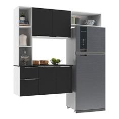 Imagem de Cozinha Compacta com Armário e Balcão Mp2003 Sofia Multimóveis Branca/preta