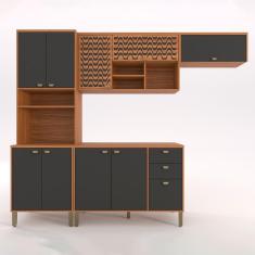 Imagem de Armário de cozinha Completa Brasileira com 4 peças com aéreo e balcão - Incorplac