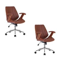 Imagem de Kit 2 Cadeiras Escritório Diretor Giratória Kopenhagen - Fratini Móvei