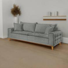 Imagem de Sofá Fixo Orfeu 3 Lugares Luxo 1,80m Cinza