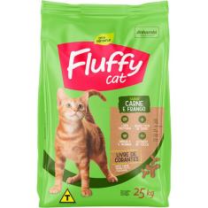 Imagem de Ração Seca Fluffy Cat Carne e Frango para Gatos Adultos - 25 Kg