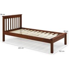Imagem de Cama Solteiro Inglesa Em Madeira Maciça Mv Outlet Mogno